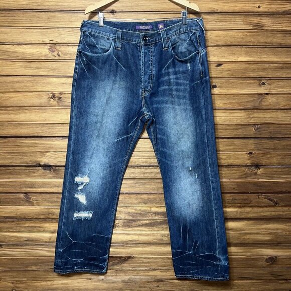 Ed Hardy Other - Ed Hardy Jeans Mens Size 36x32 Denim By Christian Audigier Button Fly Dark Wash